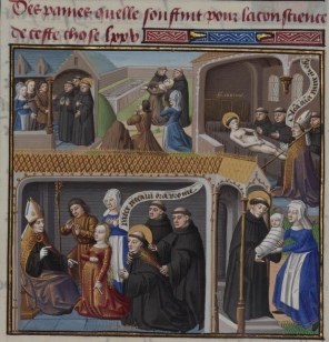 비티니아의 성녀 마리나 수도승 이야기_illumination from French translation by Jean de Vignay 1332 from the Speculum historiale written by Vincent de Beauvais.jpg